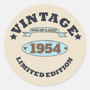 Personalised vintage 70th birthday gifts classic round sticker