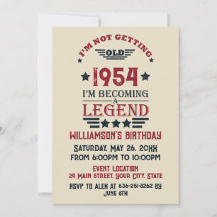 Personalised vintage 70th birthday gifts invitation