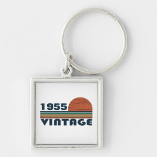 Personalised vintage 70th birthday key ring