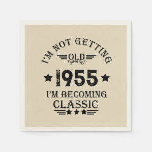 Personalised vintage 70th birthday napkin