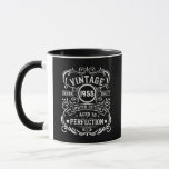 Personalised vintage 70th birthday whiskey themed mug<br><div class="desc">Make your birthday special with this unique design. Add a touch of sophisticated elegance to your birthday celebration with our exquisite, one-of-a-kind designs. These graphics bring sophistication and originality to any product, creating a memorable and stylish gift. They are perfect for those who appreciate a touch of timeless glamour on...</div>