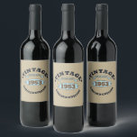 Personalised vintage 70th birthday wine label<br><div class="desc">Add some originality with this limited edition,  premium-quality,  and unique vintage-looking birthday graphic design featuring cool typography. It's a great gift idea for men,  women,  husbands,  wives,  girlfriends,  and boyfriends who will appreciate this one-of-a-kind piece of art. A fun and memorable holiday gift for your birthday celebration.</div>