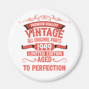 Personalised vintage 75h birthday gifts magnet