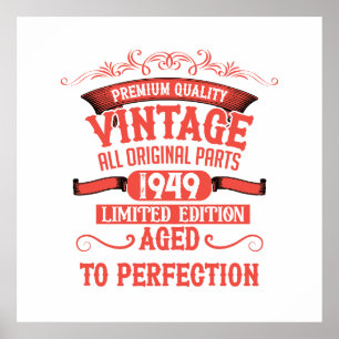 Personalised vintage 75h birthday gifts poster