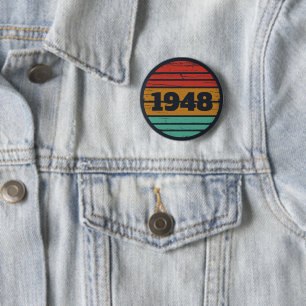 personalised vintage 75th birthday 6 cm round badge