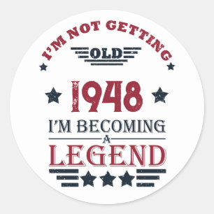 Personalised vintage 75th birthday classic round sticker