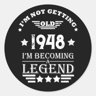 Personalised vintage 75th birthday  classic round sticker