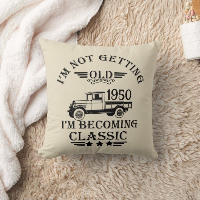 Personalised vintage 75th birthday cushion (Blanket)