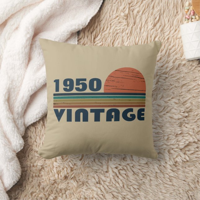 Personalised vintage 75th birthday cushion (Blanket)