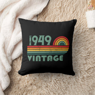 Personalised vintage 75th birthday cushion