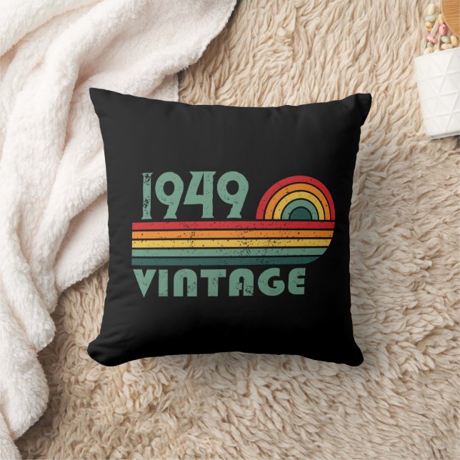 Personalised vintage 75th birthday cushion (Blanket)