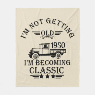 Personalised vintage 75th birthday fleece blanket