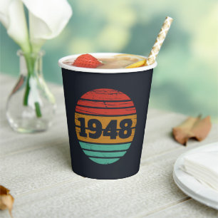 personalised vintage 75th birthday gifts paper cups