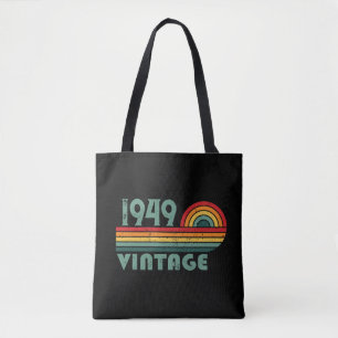 Personalised vintage 75th birthday gifts tote bag
