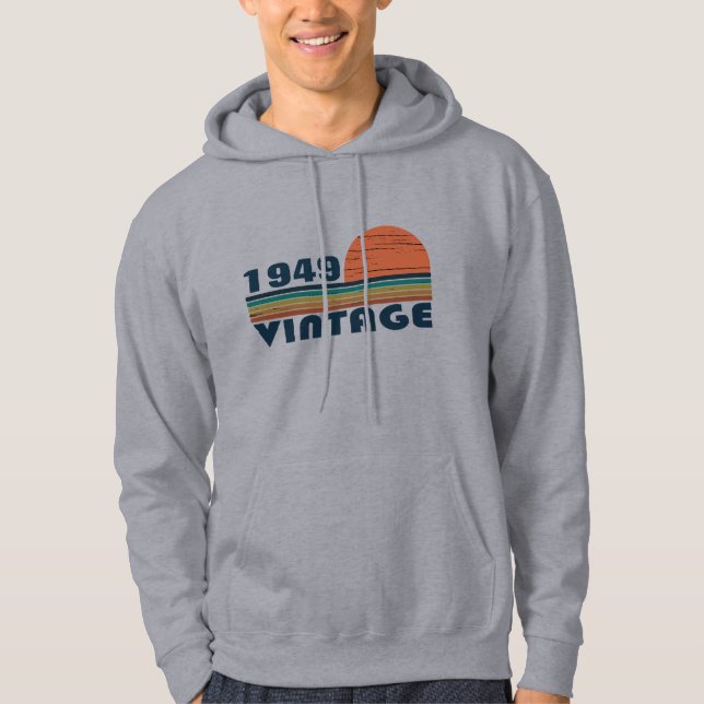 Personalised vintage 75th birthday hoodie (Front)