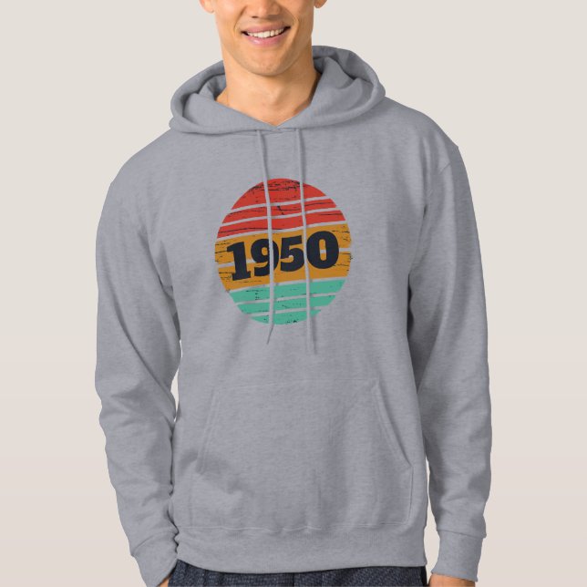 Personalised vintage 75th birthday hoodie (Front)
