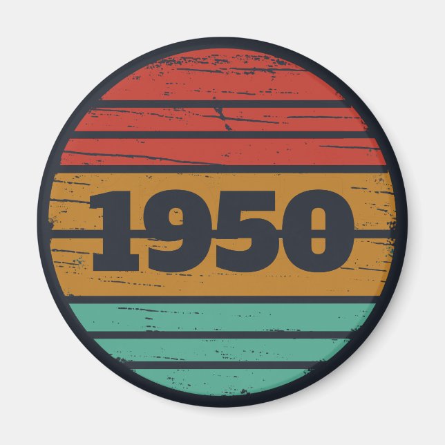 Personalised vintage 75th birthday magnet (Front)