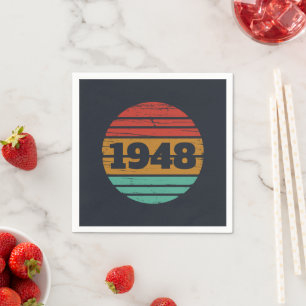 personalised vintage 75th birthday napkin