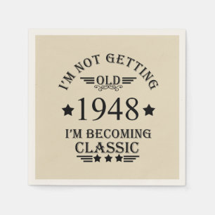 Personalised vintage 75th birthday party napkin