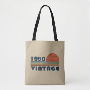 Personalised vintage 75th birthday tote bag