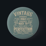 Personalised vintage 75th birthday whiskey themed 6 cm round badge<br><div class="desc">Make your birthday special with this unique design. Add a touch of sophisticated elegance to your birthday celebration with our exquisite, one-of-a-kind designs. These graphics bring sophistication and originality to any product, creating a memorable and stylish gift. They are perfect for those who appreciate a touch of timeless glamour on...</div>