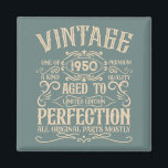 Personalised vintage 75th birthday whiskey themed magnet<br><div class="desc">Make your birthday special with this unique design. Add a touch of sophisticated elegance to your birthday celebration with our exquisite, one-of-a-kind designs. These graphics bring sophistication and originality to any product, creating a memorable and stylish gift. They are perfect for those who appreciate a touch of timeless glamour on...</div>