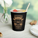 Personalised vintage 75th birthday whiskey themed paper cups<br><div class="desc">Make your birthday special with this unique design. Add a touch of sophisticated elegance to your birthday celebration with our exquisite, one-of-a-kind designs. These graphics bring sophistication and originality to any product, creating a memorable and stylish gift. They are perfect for those who appreciate a touch of timeless glamour on...</div>