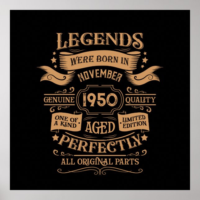 Personalised vintage 75th birthday whiskey themed poster (Front)