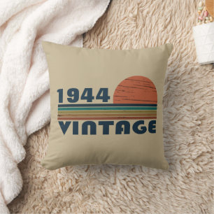 Personalised vintage 80th birthday gifts cushion