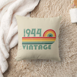 Personalised vintage 80th birthday gifts cushion