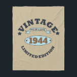 Personalised vintage 80th birthday gifts fleece blanket<br><div class="desc">You can add some originality to your wardrobe collection with this vintage, retro, rustic graphic design with awesome typography font lettering, which is a great gift idea for men, women, husbands, wives, grandma, and grandpa who will love this one-of-a-kind artwork. The best funny holiday present for your happy birthday party....</div>