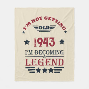 Personalised vintage 80th birthday gifts fleece blanket