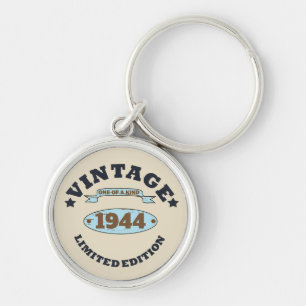 Personalised vintage 80th birthday gifts key ring