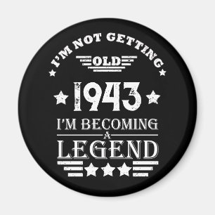 Personalised vintage 80th birthday gifts magnet