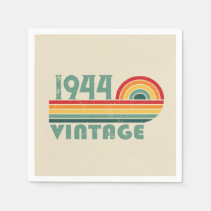 Personalised vintage 80th birthday gifts napkin