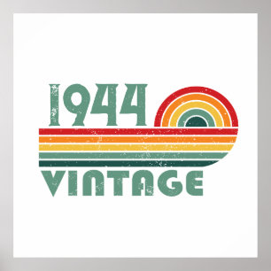 Personalised vintage 80th birthday gifts poster