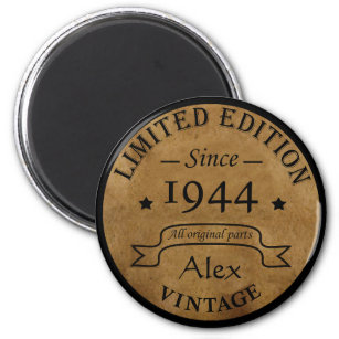personalised vintage 80th birthday magnet