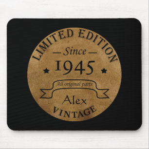 Personalised vintage 80th birthday mouse pad