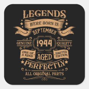 Personalised vintage 80th birthday whiskey themed square sticker