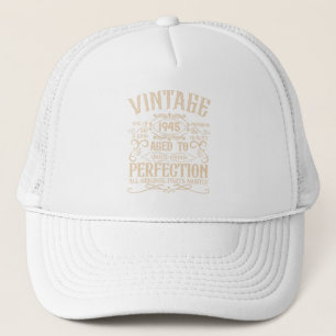 Personalised vintage 80th birthday whiskey themed trucker hat