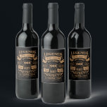 Personalised vintage 80th birthday whiskey themed wine label<br><div class="desc">You can add some originality to your wardrobe collection with this vintage classic birthday graphic design with awesome typography font lettering, is a great gift idea for men, women, husbands, wife girlfriends, and a boyfriend who will love this one-of-a-kind artwork. The best amazing and funny holiday present for your happy...</div>