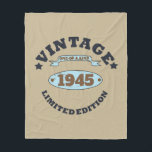 Personalised vintage 90th birthday gifts fleece blanket<br><div class="desc">You can add some originality to your wardrobe collection with this vintage, retro, and rustic graphic design with awesome typography font lettering, which is a great gift idea for men, women, husbands, wives, grandma, and grandpa who will love this one-of-a-kind artwork. If you like this artwork, you can check out...</div>