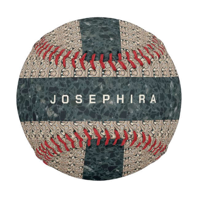 Personalised Vintage Abstract Quartz Stone Natural Baseball (Front)
