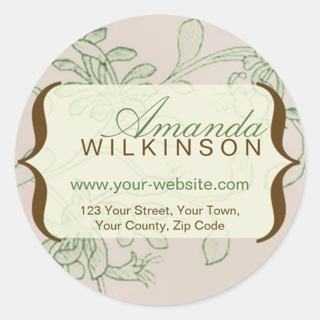 Personalised Vintage Address Stickers (Front)
