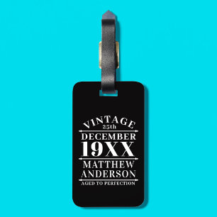 Personalised Vintage Aged Perfection Luggage Tag
