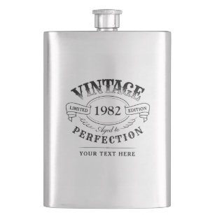 Personalised Vintage Aged To Perfection Birthday Hip Flask