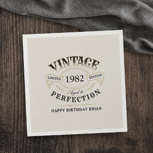 Personalised Vintage Aged To Perfection Birthday  Napkin