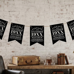 Personalised Vintage Aged to Perfection Bunting Fl