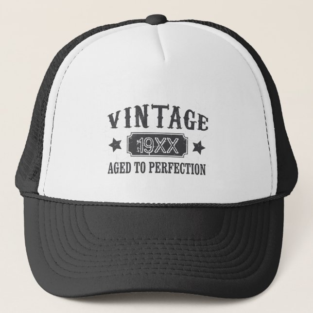 Personalised Vintage Aged to Perfection Custom Trucker Hat (Front)