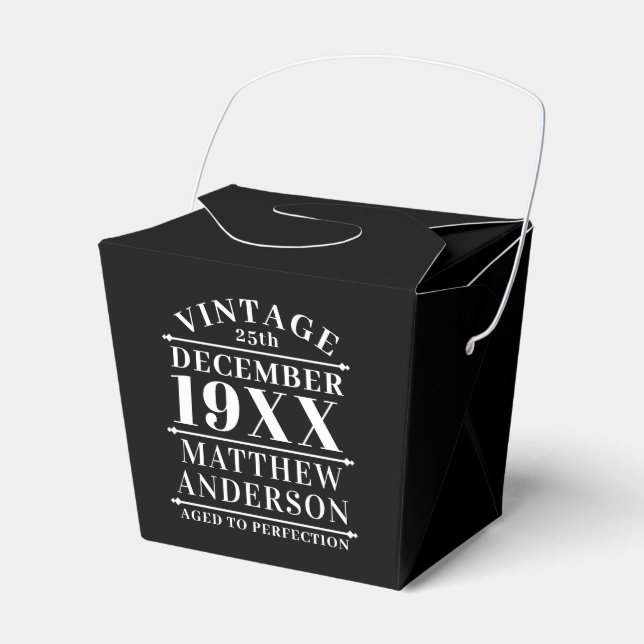 Personalised Vintage Aged to Perfection Favour Box (Front Side)